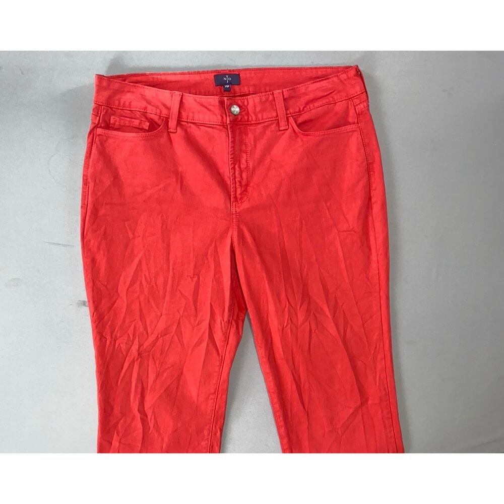 NYDJ Lift/Tuck 'Straight' Fit 5-Pocket Stretch Denim Jeans. Red, Women's 14P GUC